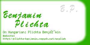 benjamin plichta business card